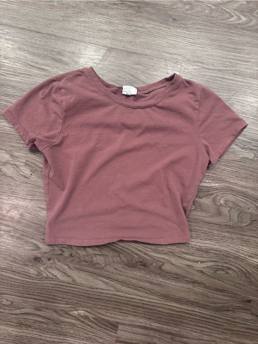 Full Tilt Brown Crop Short Sleeve Tee